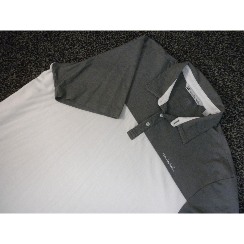 Travis‎ Mathew Polo Shirt XXL Gray White Colorblock Pima Blend Golf Short Sleeve